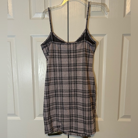 Mini Dress Popular21 Lavender and Black Bodycon Plaid Stretch Large - Picture 9 of 12